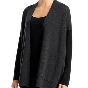 Eileen Fisher Womens Merino Wool Open Front Cardigan Sweater S